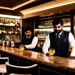 **

"A bustling modern bar in Mumbai, India, featuring local ingredients and innovative Indian cocktails, professional bartenders, warm lighting, social atmosphere, fully clothed patrons, appropriate attire, safe for work, perfect anatomy, natural proportions, professional photography, high quality."

**